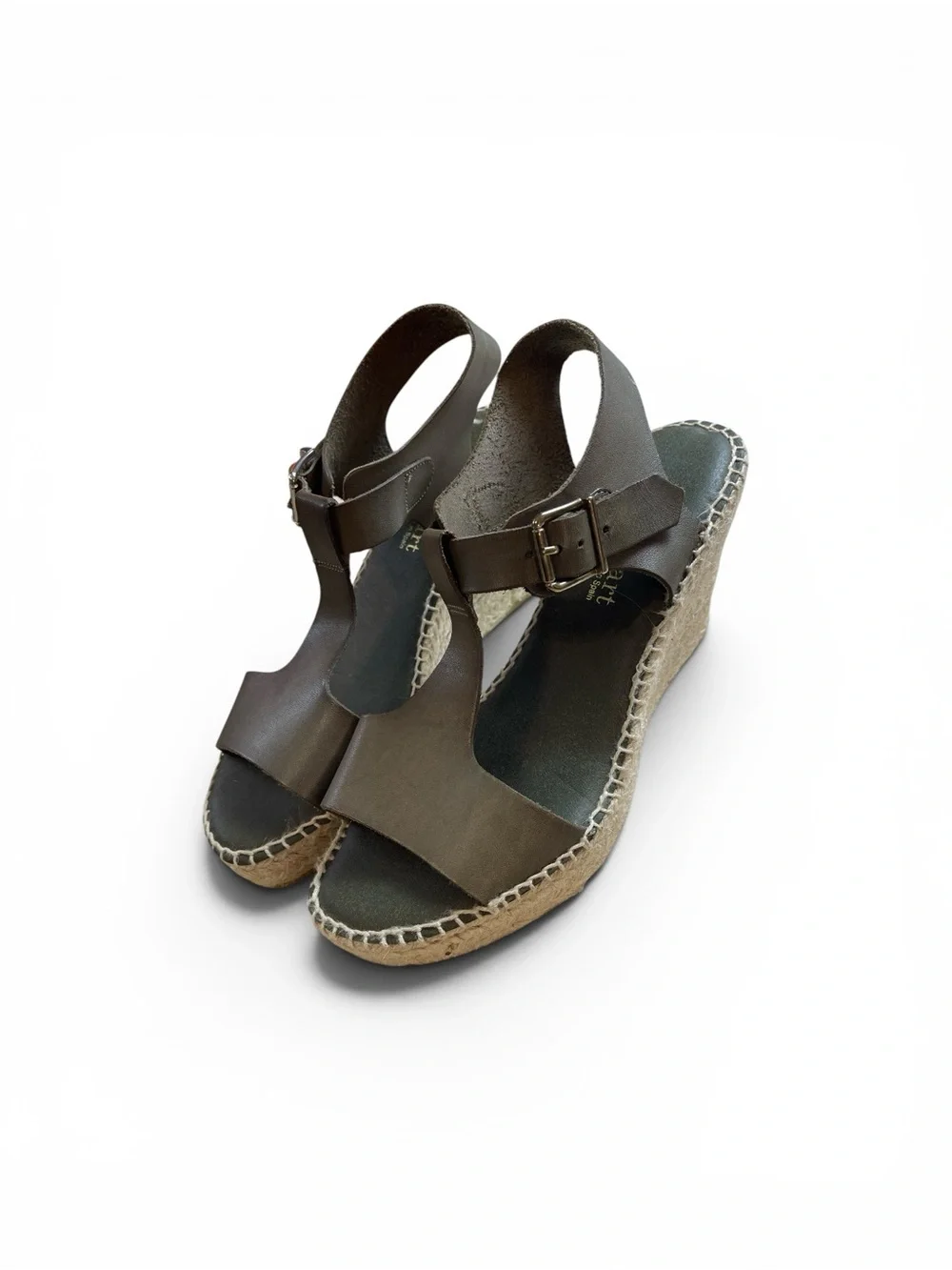 Paseart Espadrille Wedge green Sandals Made in Spain size‎ 40 (9-9.5)